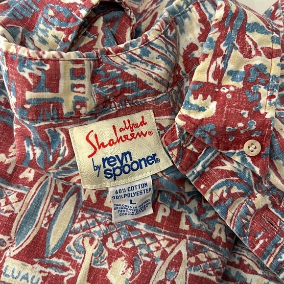 REYN SPOONER ALFRED SHAHEEN Hawaiian Shirt Short Sleeve Mens size Large - Picture 8 of 9